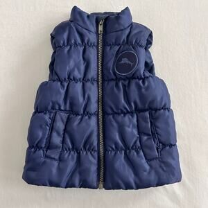 Tommy Bahama Navy Blue Full Zip Puffer Vest Size 12 months